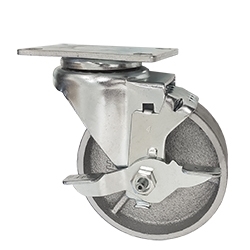 3-1/2 Inch Engine Hoist Swivel Caster with Brake and Semi Steel Cast Iron Wheel