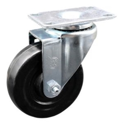 Service Caster #20 Series swivel casters with 4 inch hard rubber wheel.