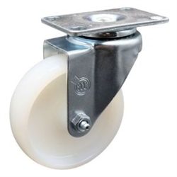 Service Caster #20 Series swivel casters with 4 inch nylon wheel.