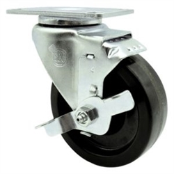 Service Caster #20 Series swivel casters with 4 inch phenolic wheel and brake.