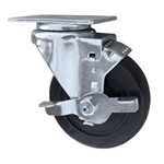 4" Swivel Caster with Polyolefin Wheel and Top Lock Brake