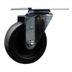 Service Caster #20 Series swivel casters with 4 inch polyolefin wheel feature a bright zinc plated finish.