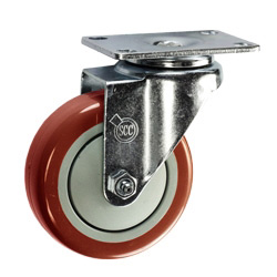 4 Inch Swivel Caster with Red Polyurethane Wheel