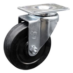 Service Caster #20 Series swivel casters with 4 inch soft rubber wheel.