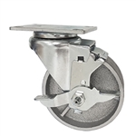 4"  Swivel Caster with Brake and Semi Steel Wheel