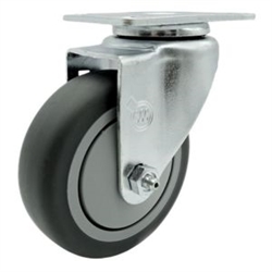 Swivel casters with 4 inch thermoplastic rubber tread wheel