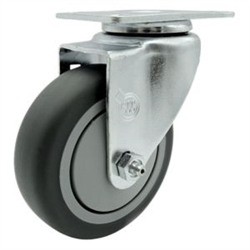 Swivel casters with 4 inch thermoplastic rubber tread wheel