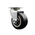 Swivel caster with durable 4 inch diameter by 2 inch wide moldon rubber tread on aluminum core wheel