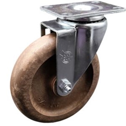 Service Caster #20 Series high temperature swivel casters with 5 inch glass filled nylon wheel.
