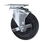 Swivel Caster with Hard Rubber Wheel and brake