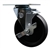 Service Caster #20 Series swivel casters with 5 inch polyolefin wheel and brake feature a bright zinc plated finish.
