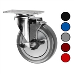 5" Swivel Caster with Polyurethane Tread and top lock  brake