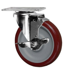 5" Swivel Caster with Polyurethane Tread and top lock brake