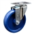 Service Caster #20 Series swivel casters with 5 inch solid blue polyurethane wheel.