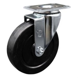 Service Caster #20 Series swivel casters with 5 inch soft rubber wheel.