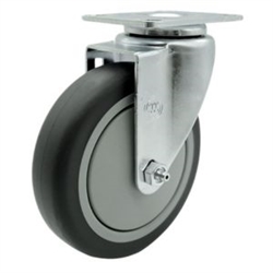 Swivel casters with 5 inch thermoplastic rubber tread wheel