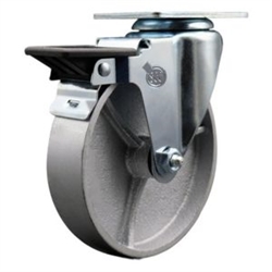 5 inch semi steel cast iron wheel and posi lock brake