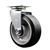 Swivel caster with durable 5 inch diameter by 2 inch wide moldon rubber tread on aluminum core wheel