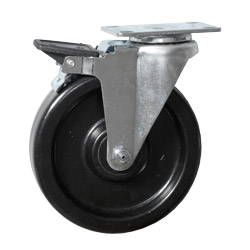 6" Caster with Phenolic Wheel and Brake
