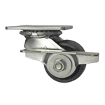3-1/4 Inch Heavy Low Profile Swivel Caster with Brake, Glass Filled Nylon Wheel and Ball Bearings