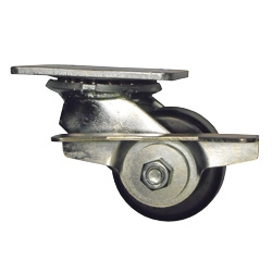 3-1/4 Inch Heavy Duty Low Profile Swivel Caster with Phenolic Wheel, Ball Bearings, and Brake