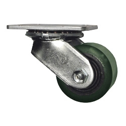 3-1/4 Inch Heavy Duty Low Profile Swivel Caster with Polyurethane Tread Wheel and Ball bearings