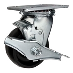 Swivel Caster with Brake Glass Filled Nylon Wheel and Ball Bearings