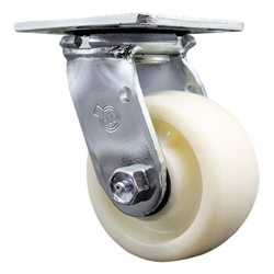 Service Caster Series #30 swivel casters with 4 inch nylon wheel.