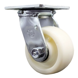 Service Caster Series #30 swivel casters with 4 inch nylon wheel.