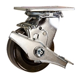 4 Inch Swivel Caster with Phenolic Wheel, Ball Bearings and Brake