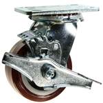 4 Inch Swivel Caster with Polyurethane Tread on Poly Core Wheel and Ball Bearings