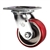 4 Inch Swivel Caster with Red Polyurethane Tread Wheel and Ball Bearings