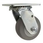 4" Swivel Caster with Thermoplastic Rubber Flat Tread Wheel and Ball Bearings