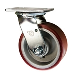 5 Inch Swivel Caster with Polyurethane Tread on Aluminum Core Wheel and Ball Bearings
