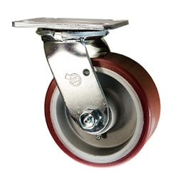 5 Inch Swivel Caster with Polyurethane Tread on Aluminum Core Wheel and Ball Bearings