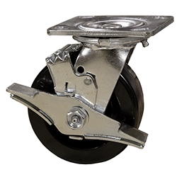 5 Inch Swivel Caster with Phenolic Wheel, Ball Bearings and Brake