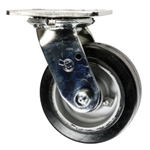 5 Inch Swivel Caster with Rubber Tread on Aluminum Core Wheel and Ball Bearings