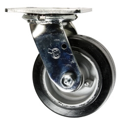 5 Inch Swivel Caster with Rubber Tread on Aluminum Core Wheel and Ball Bearings