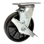 Swivel Caster with Brake Glass Filled Nylon Wheel and Ball Bearings