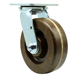 Service Caster Series #30 high temperature swivel caster with 6 inch durable glass filled nylon wheel.