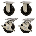 6 Inch Toolbox Caster with Phenolic Wheels, precision bearings, and brakes