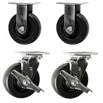 6 Inch Polyolefin Wheel Toolbox Casters with sealed precision bearings
