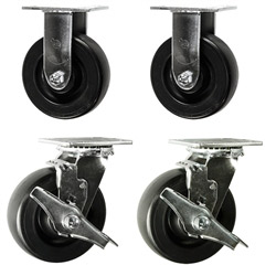 6 Inch Polyolefin Wheel Toolbox Casters with brakes