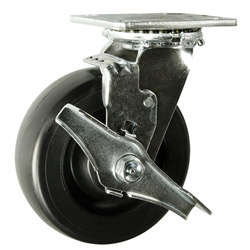 6 Inch Polyolefin Wheel Swivel Caster with Brake