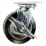 6 Inch Swivel Caster with Rubber Tread on Aluminum Core Wheel with Brake