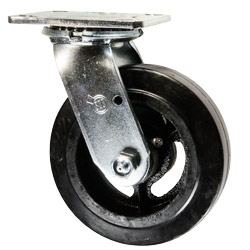 6 Inch Swivel Caster with Rubber Tread Wheel and Ball Bearings