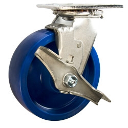 6 Inch Swivel Caster with brake - Solid Polyurethane Wheel with ball bearings