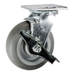 6" Swivel Caster w/ Brake and Thermoplastic Rubber Tread Wheel