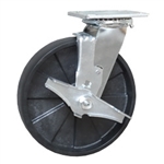Swivel Caster with Brake Glass Filled Nylon Wheel and Ball Bearings