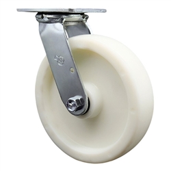 Service Caster Series #30 swivel casters with 8 inch nylon wheel.